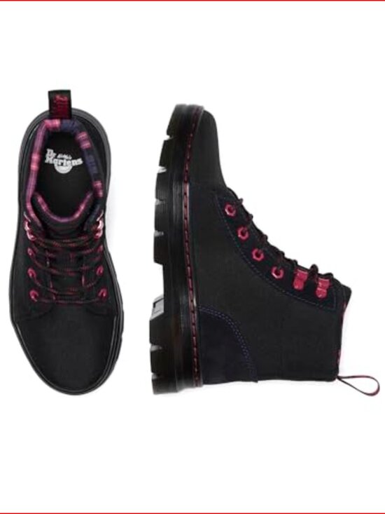 Suede Combat Boots with Wedge Heel and Lace-Up Closure - Picture 5 of 7